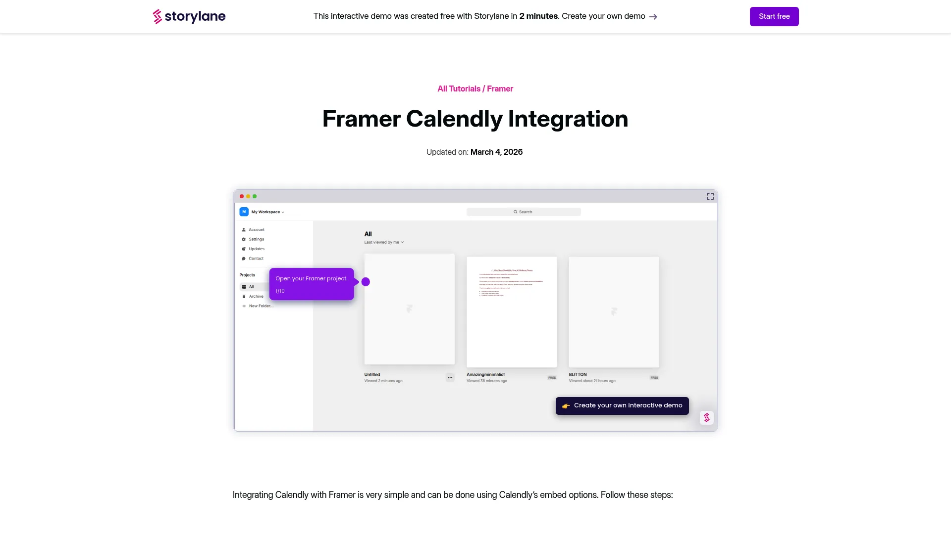 Screenshot of www.storylane.io