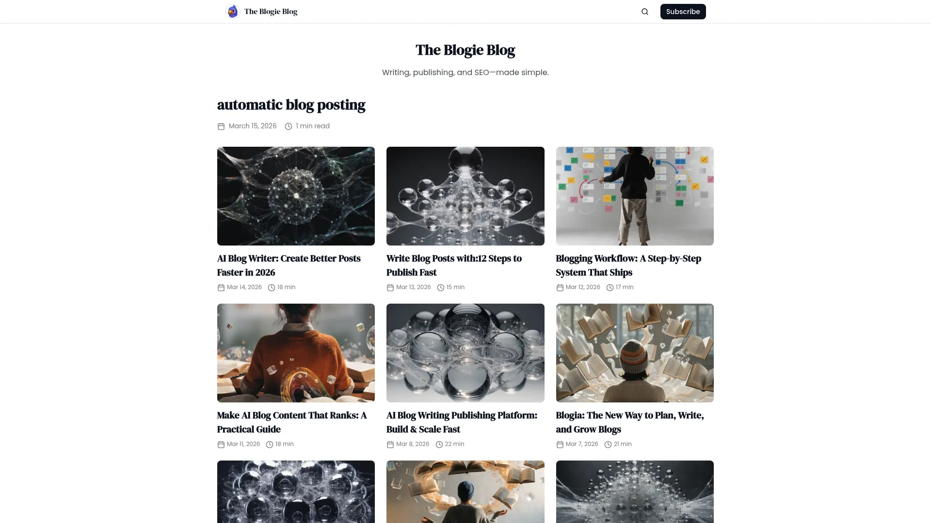 Screenshot of blog.blogie.ai
