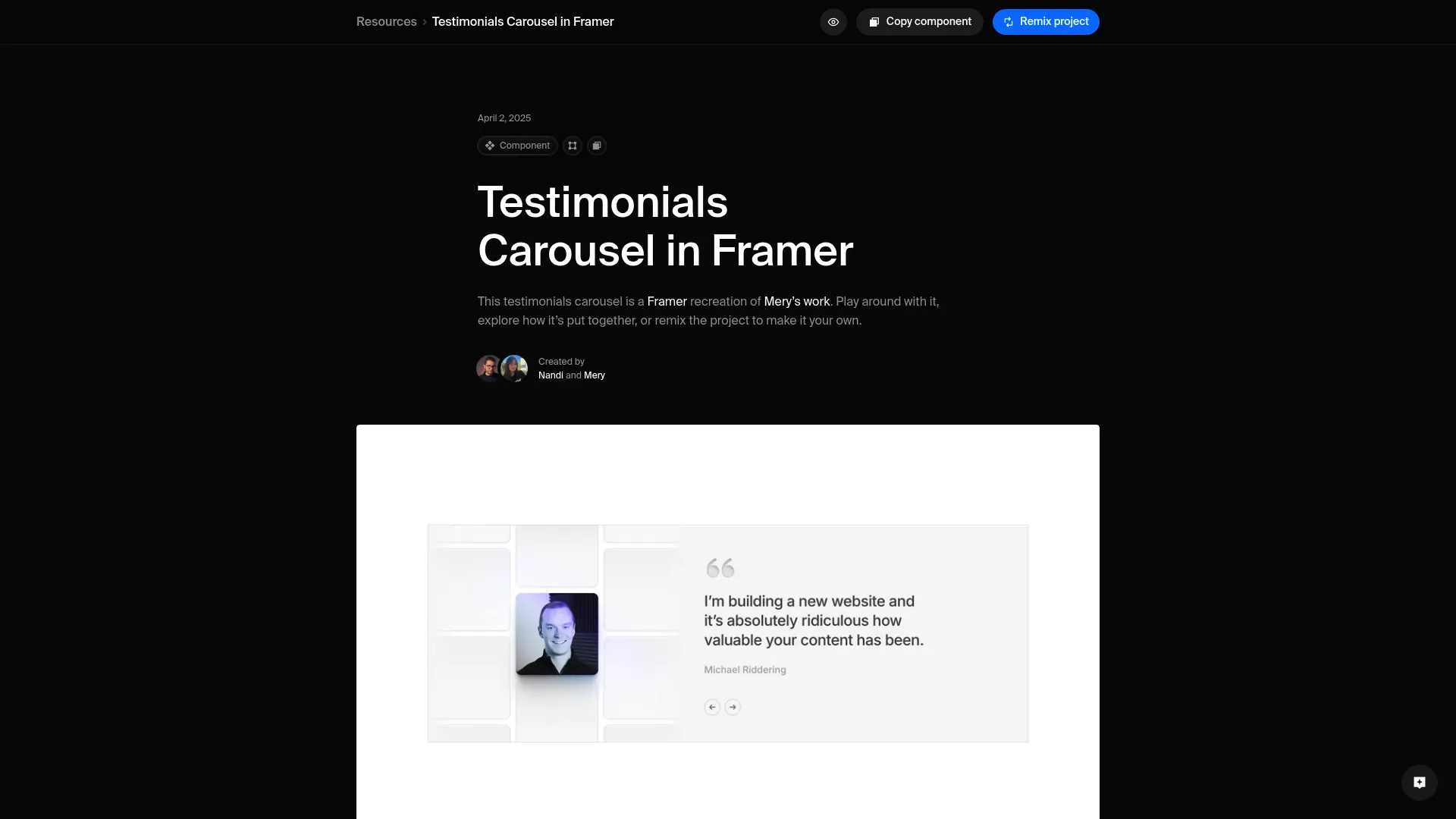 Screenshot of framer.university