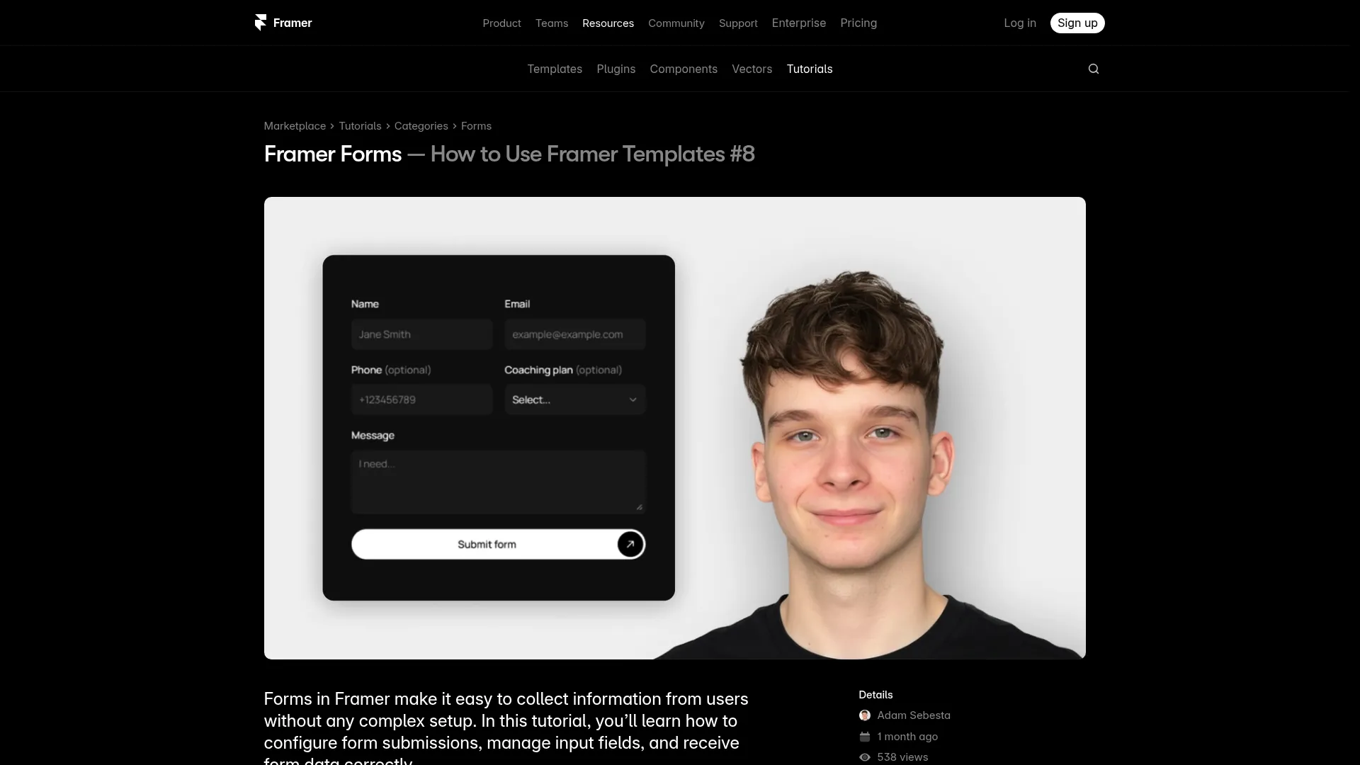 Screenshot of www.framer.com
