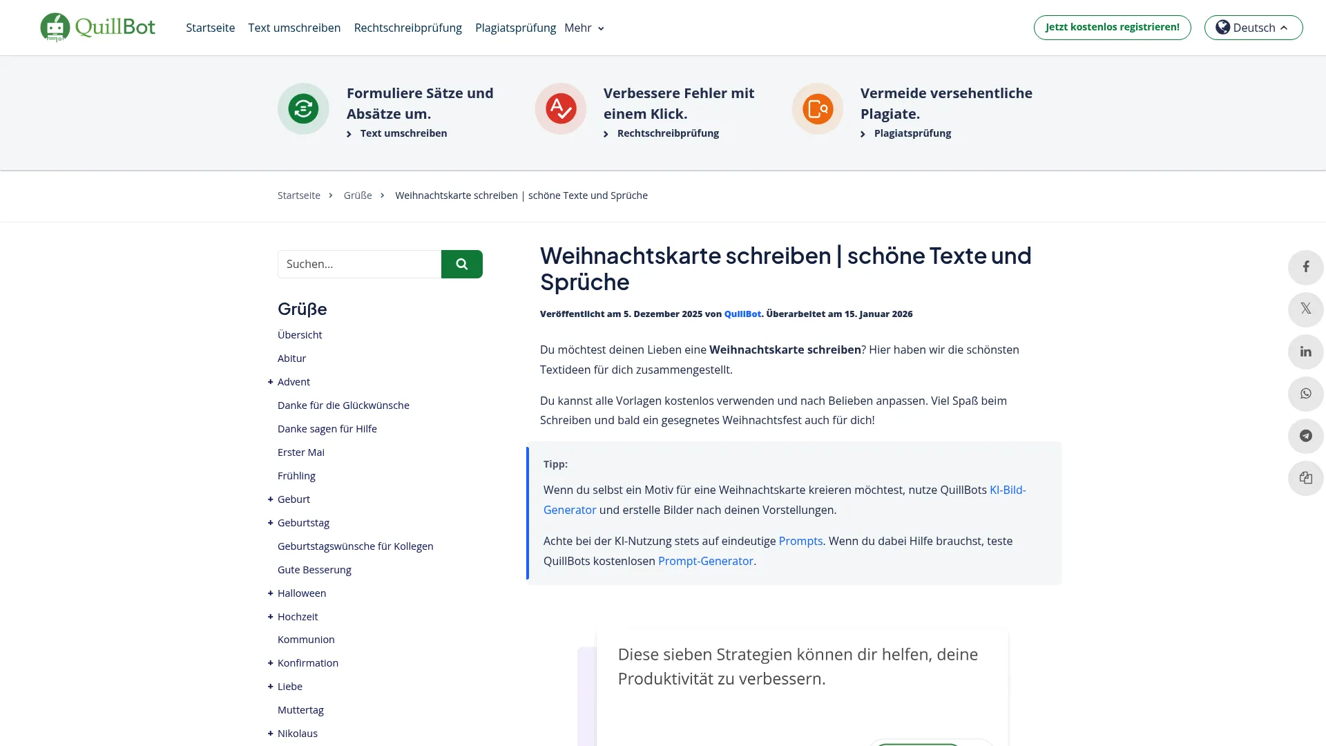 Screenshot of quillbot.com