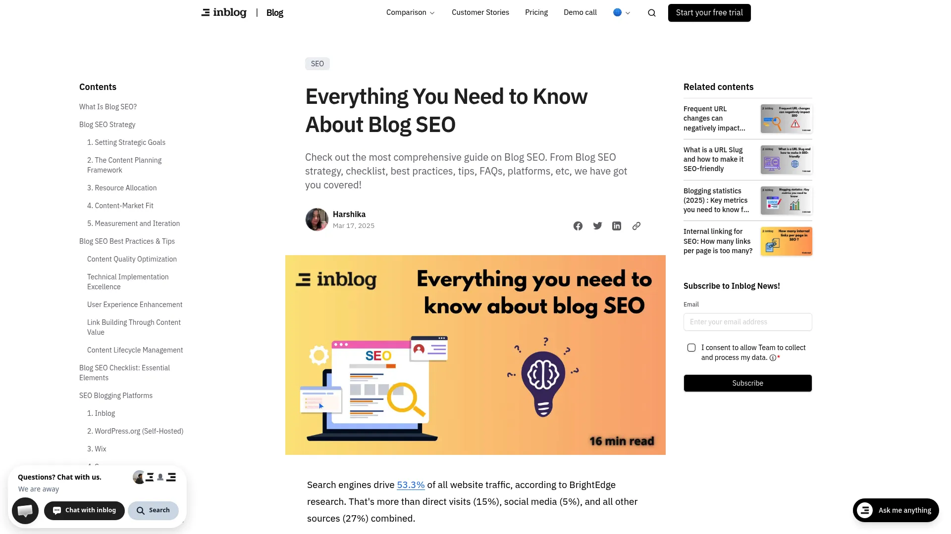 Screenshot of inblog.ai