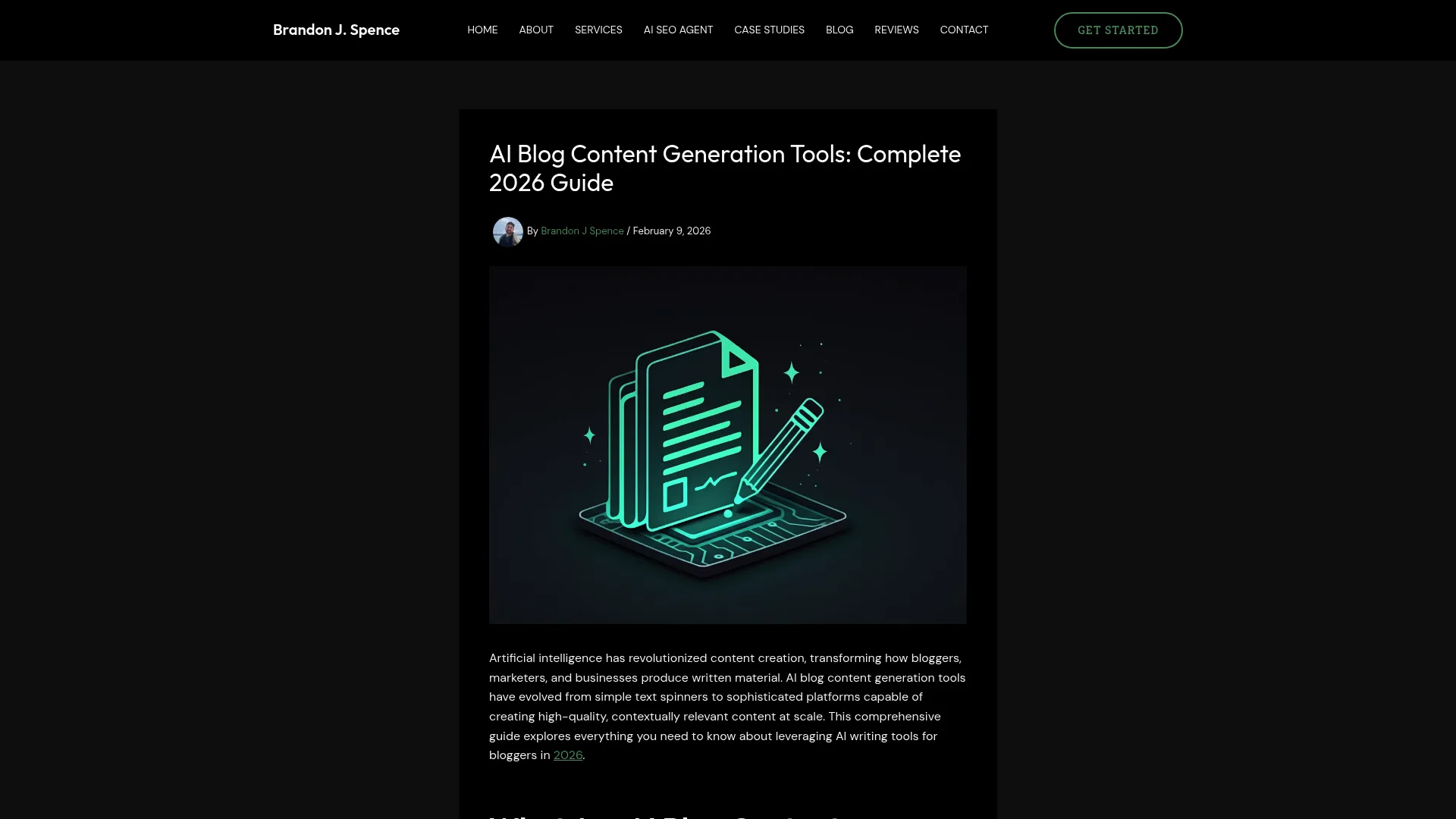 Screenshot of brandonjspence.com