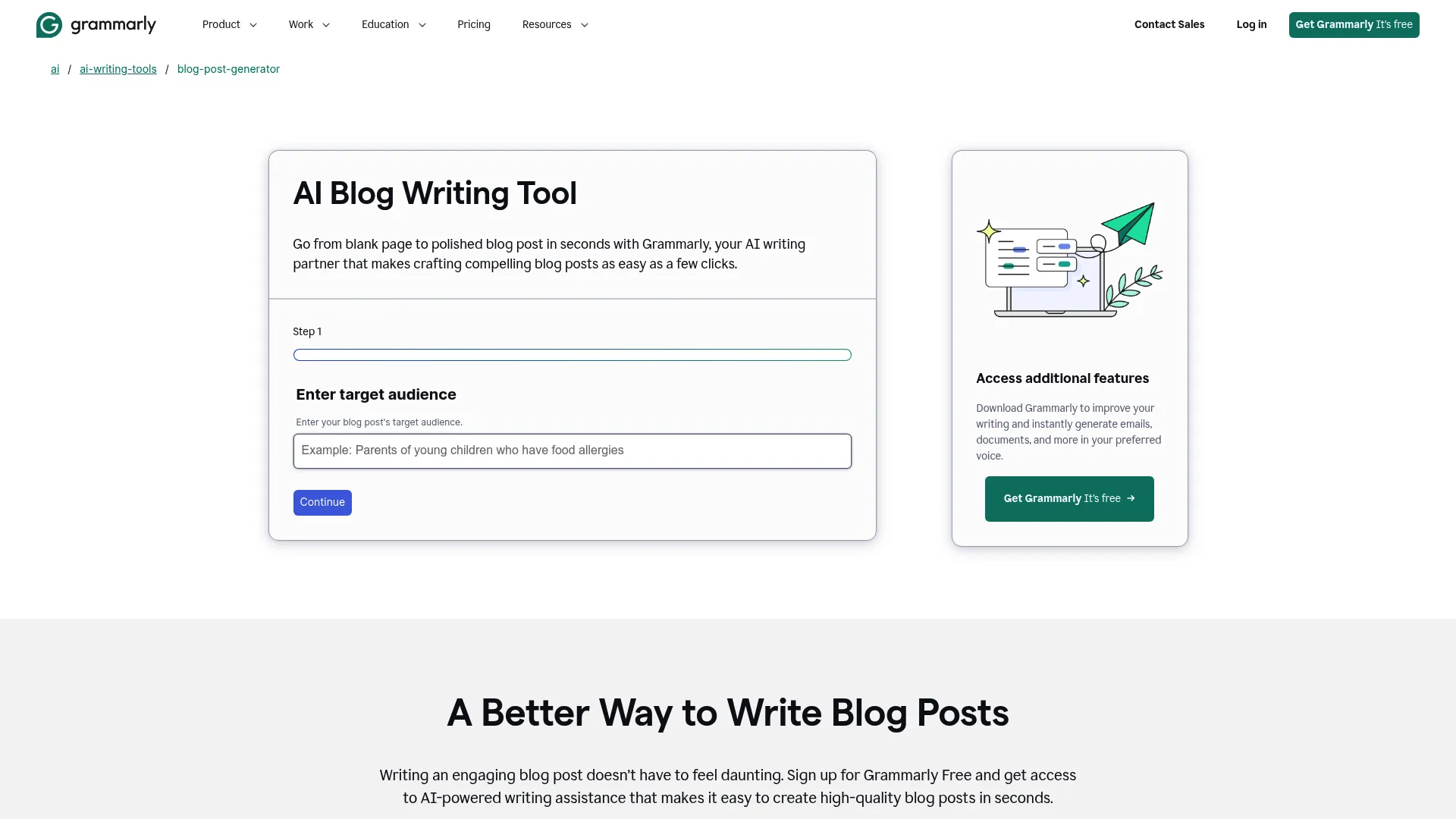 Screenshot of www.grammarly.com