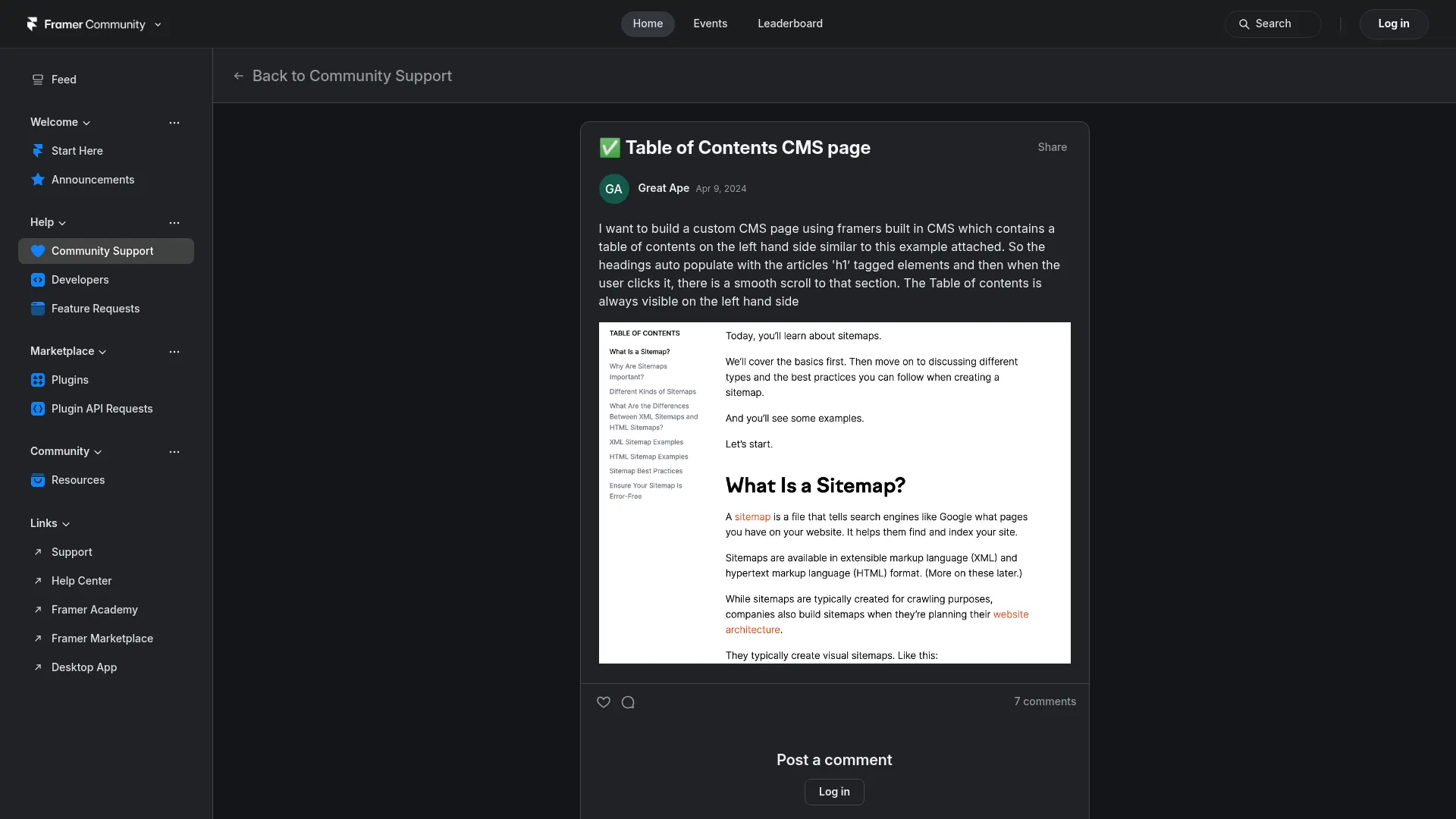 Screenshot of www.framer.community